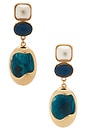 view 1 of 2 Doloris Drop Earrings in Gold & Teal