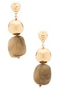 view 1 of 2 PENDIENTES STONE DROP in Grey & Gold