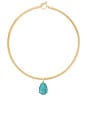 view 1 of 3 COLLAR COLGANTE in Gold & Turquoise