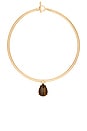 view 1 of 3 Necklace With Brown Pendant in Gold & Brown