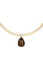 view 2 of 3 Necklace With Brown Pendant in Gold & Brown