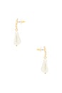 view 2 of 2 PENDIENTES LARGOS PEARL in Gold & Pearl