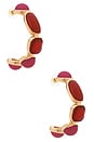 view 1 of 3 CRÉOLES GEMINI in Red & Pink
