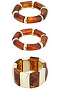 view 2 of 3 Bangle Bracelet Set in Brown & Gold