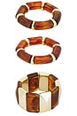 view 3 of 3 Bangle Bracelet Set in Brown & Gold
