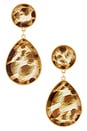 view 1 of 2 BOUCLES D'OREILLES PENDANTES TEARDROP in Gold & Brown