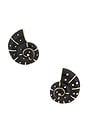 view 1 of 2 PENDIENTES DE TACHUELA SPIRAL in Gold & Black