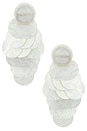 view 1 of 2 Irridescent Discs Statement Drop Earrings in White