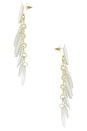 view 2 of 2 Irridescent Discs Statement Drop Earrings in White