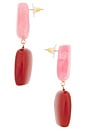 view 2 of 2 Color Blocked Shaped Drop Earrings in Burgundy