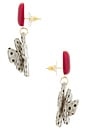 view 2 of 2 Whimsical Drop Earrings in Gold & Red