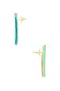 view 2 of 2 CLOUS D'OREILLES HALF-AND-HALF in Gold & Green