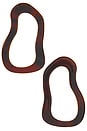 view 1 of 2 Oblique Statement Earrings in Brown