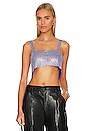 view 1 of 5 Cropped Chainmail Top in Blue