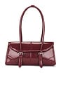 view 1 of 4 Delphine Double Buckle Shoulder Bag in Burgundy