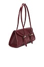 view 3 of 4 Delphine Double Buckle Shoulder Bag in Burgundy