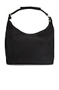 view 1 of 5 Faux Suede Top Handle Bag in Black