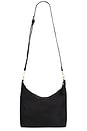 view 5 of 5 Faux Suede Top Handle Bag in Black