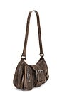 view 3 of 4 Vintage Buckle Shoulder Bag in Distressed Brown