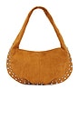 view 1 of 4 Studded Suede Shoulder Bag in Beige