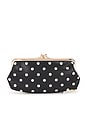 view 2 of 5 КЛАТЧ С ЗАМКОМ-ПОЦЕЛУЕМ THE KISS LOCK CLUTCH in Black & White Polka Dots