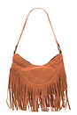 view 2 of 5 Faux Nappa Suede Shoulder Bag in Light Brown