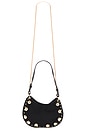 view 1 of 5 Faux Suede Shoulder Bag in Black