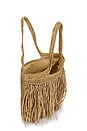 view 4 of 4 BOLSO TOTE WOVEN STRAW FRINGE TOTE BAG in Tan