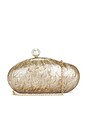 view 1 of 5 BOLSO SOBRE MARBLED ACRYLIC CLUTCH BAG in Gold