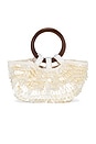view 1 of 4 Pearl Top Handle Bag in Iridescent Ivory