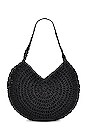 view 1 of 4 Round Straw Tote in Black