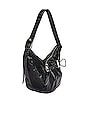 view 3 of 4 Faux Leather Crescent Bag in Black