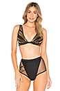 view 1 of 5 Gatsby Tropical Bikini Top in Black