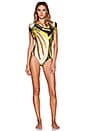 view 1 of 3 Yellow Shoal One Piece Swimsuit in Fish Print