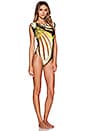 view 2 of 3 Yellow Shoal One Piece Swimsuit in Fish Print
