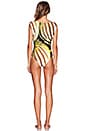view 3 of 3 Yellow Shoal One Piece Swimsuit in Fish Print