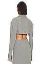 view 3 of 4 Wide Shoulder Crop Shirt in Grey