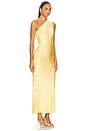 view 2 of 5 VESTIDO DE UM OMBRO SÓ COM CAPA in Light Gold