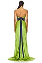 view 4 of 4 Open Back Gown With Bow in Olive Green