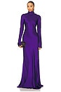 view 1 of 4 VESTIDO LONGO COM CAPUZ NAS COSTAS in Indigo