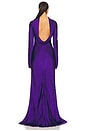 view 3 of 4 VESTIDO LONGO COM CAPUZ NAS COSTAS in Indigo