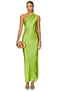 view 2 of 4 VESTIDO DE UM OMBRO SÓ COM CAPA in Olive Green