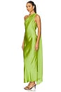 view 3 of 4 VESTIDO DE UM OMBRO SÓ COM CAPA in Olive Green