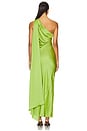view 4 of 4 VESTIDO DE UM OMBRO SÓ COM CAPA in Olive Green
