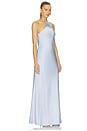 view 2 of 4 Halter Slip Gown With Flower in Silver Blue