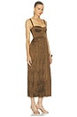 view 2 of 3 Pleated Bustier Dress in Bronze Olive
