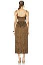 view 4 of 3 Pleated Bustier Dress in Bronze Olive