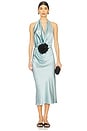 view 1 of 3 Draped Halter Dress in Blue