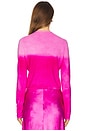 view 3 of 4 Machine Knit Cardigan in Fuschia Degrade