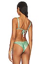 view 3 of 4 Heather Bikini Top in Foil Green